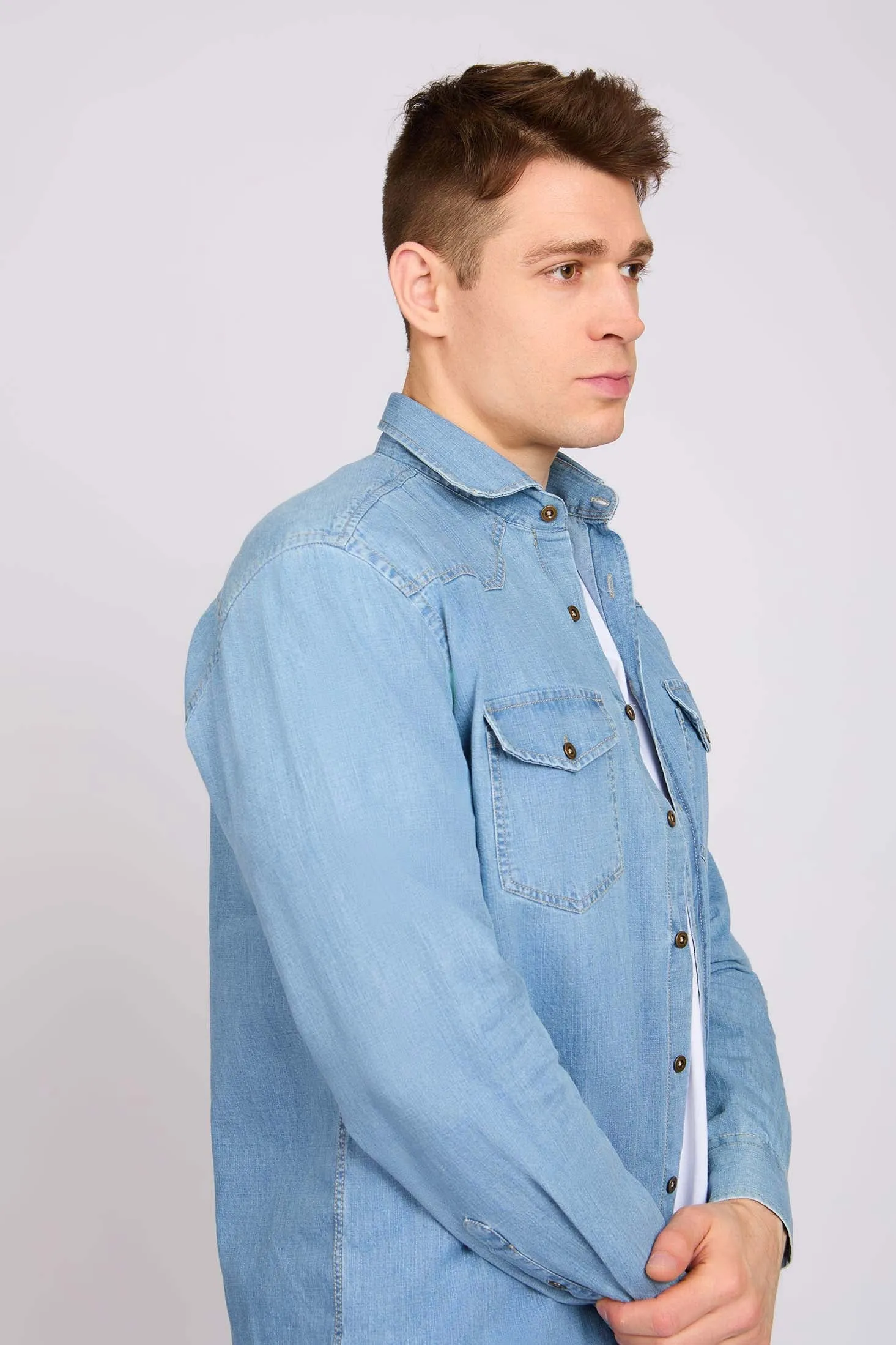 Men Denim Shirt Blue