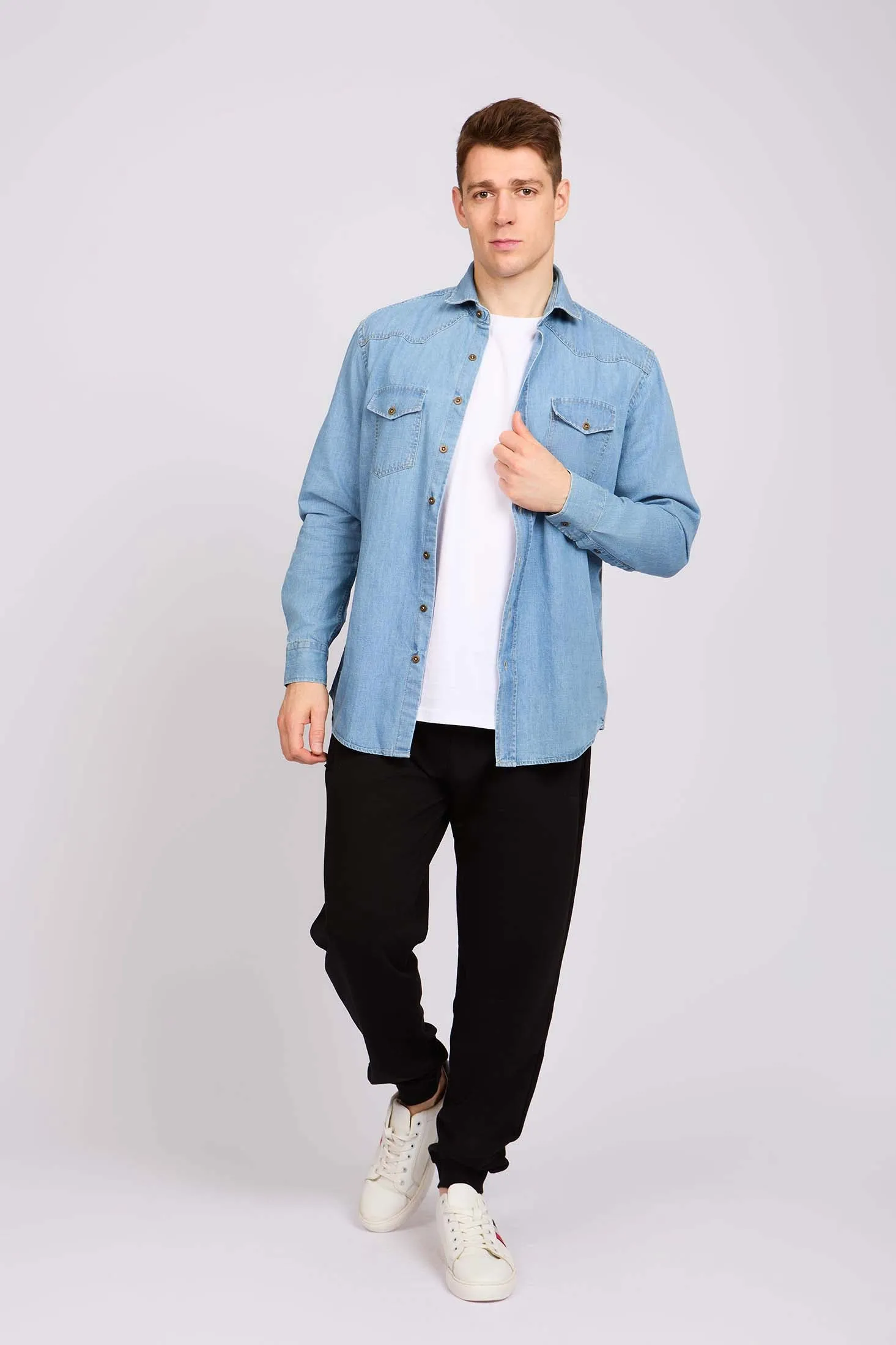 Men Denim Shirt Blue