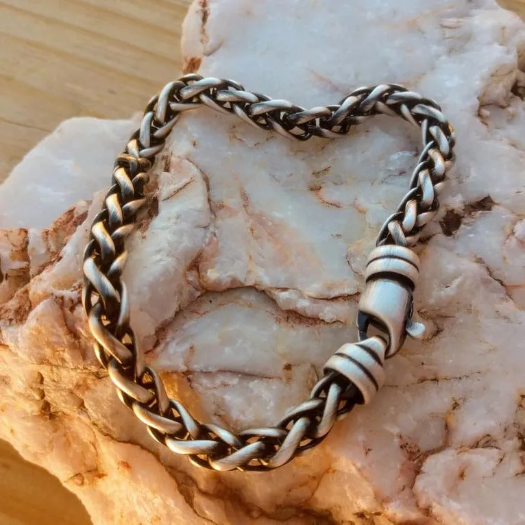 Men's Bracelet | Sterling Silver 6mm Heavy Wheat Chain Bracelet