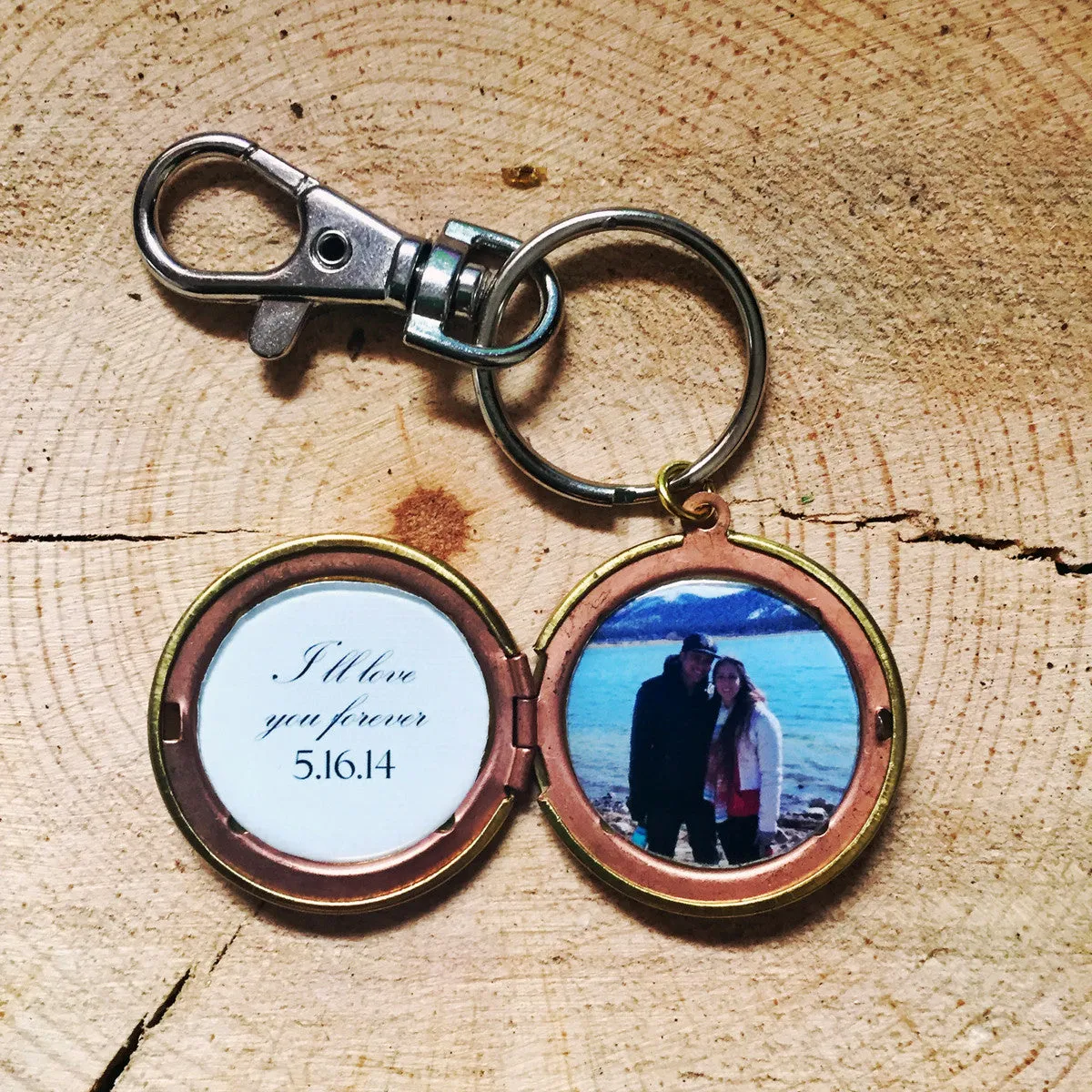 Men's Custom Photo Locket - I Will Always Be Your Little Girl