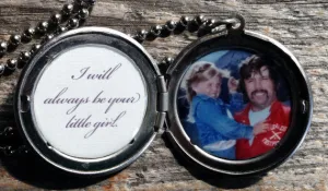 Men's Custom Photo Locket - I Will Always Be Your Little Girl