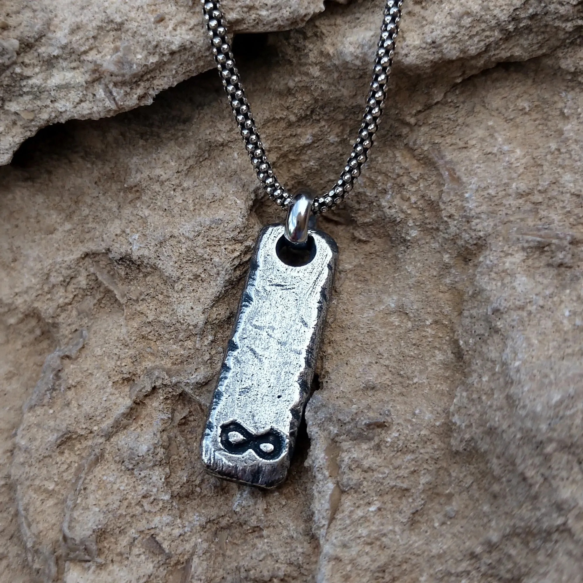 Men's Initial Necklace | Sterling Silver Initial Tag Necklace