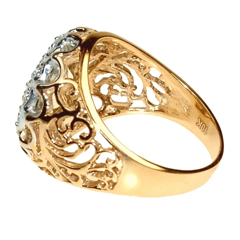Men's Kentucky Cluster Diamond Ring, 1 carat of Diamonds total weight