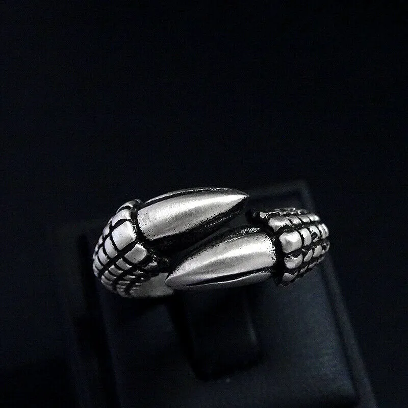 Men's Solid Sterling Silver Eagle Claw Open Ring