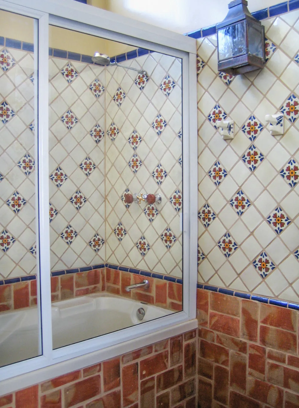 Mexican Talavera Ceramic Decorative Tile: Blue Seville
