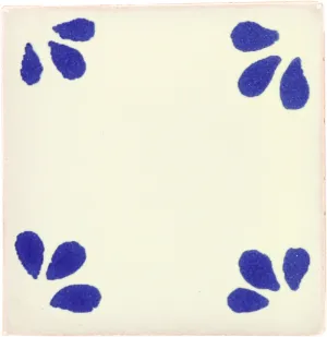 Mexican Talavera Ceramic Decorative Tile: Blue Ville