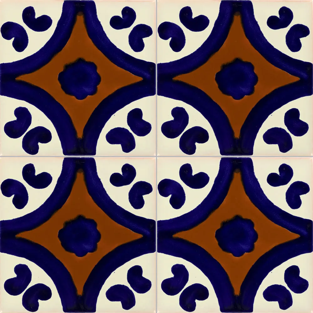 Mexican Talavera Ceramic Decorative Tile: Puebla Terra Cotta