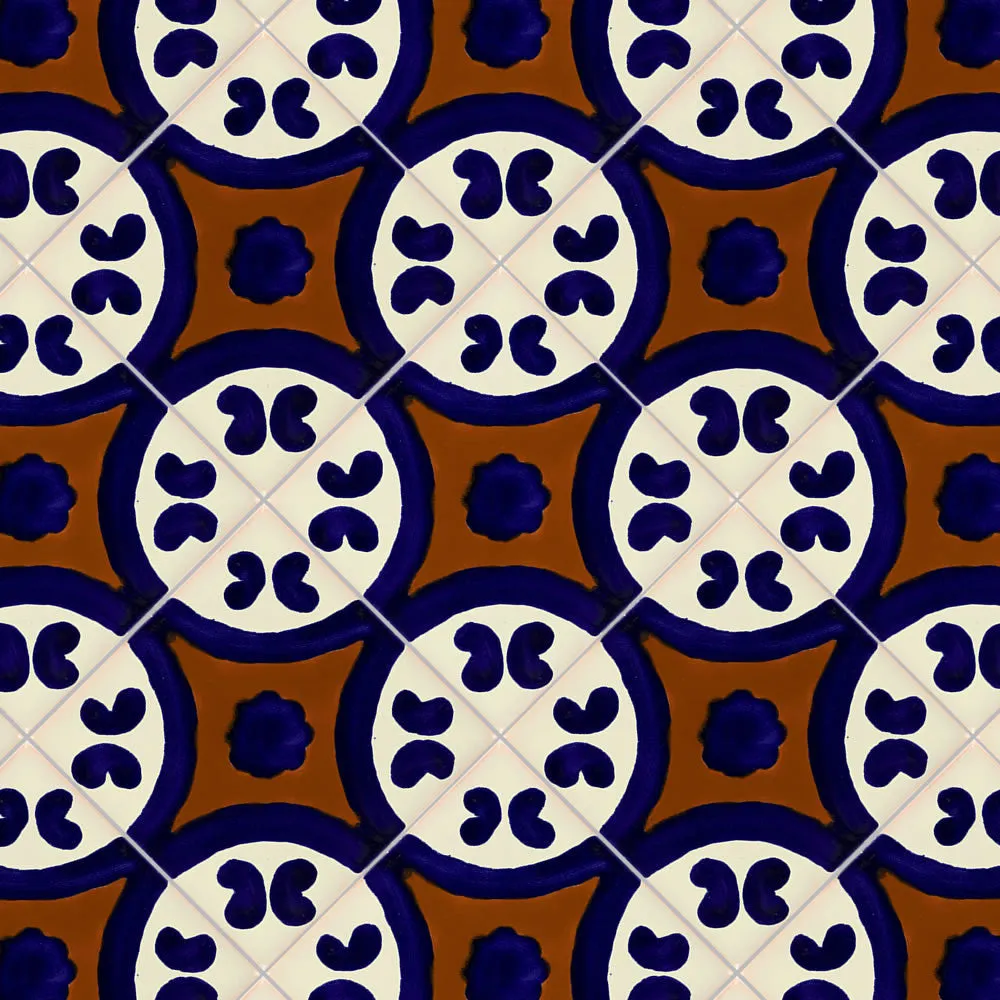 Mexican Talavera Ceramic Decorative Tile: Puebla Terra Cotta