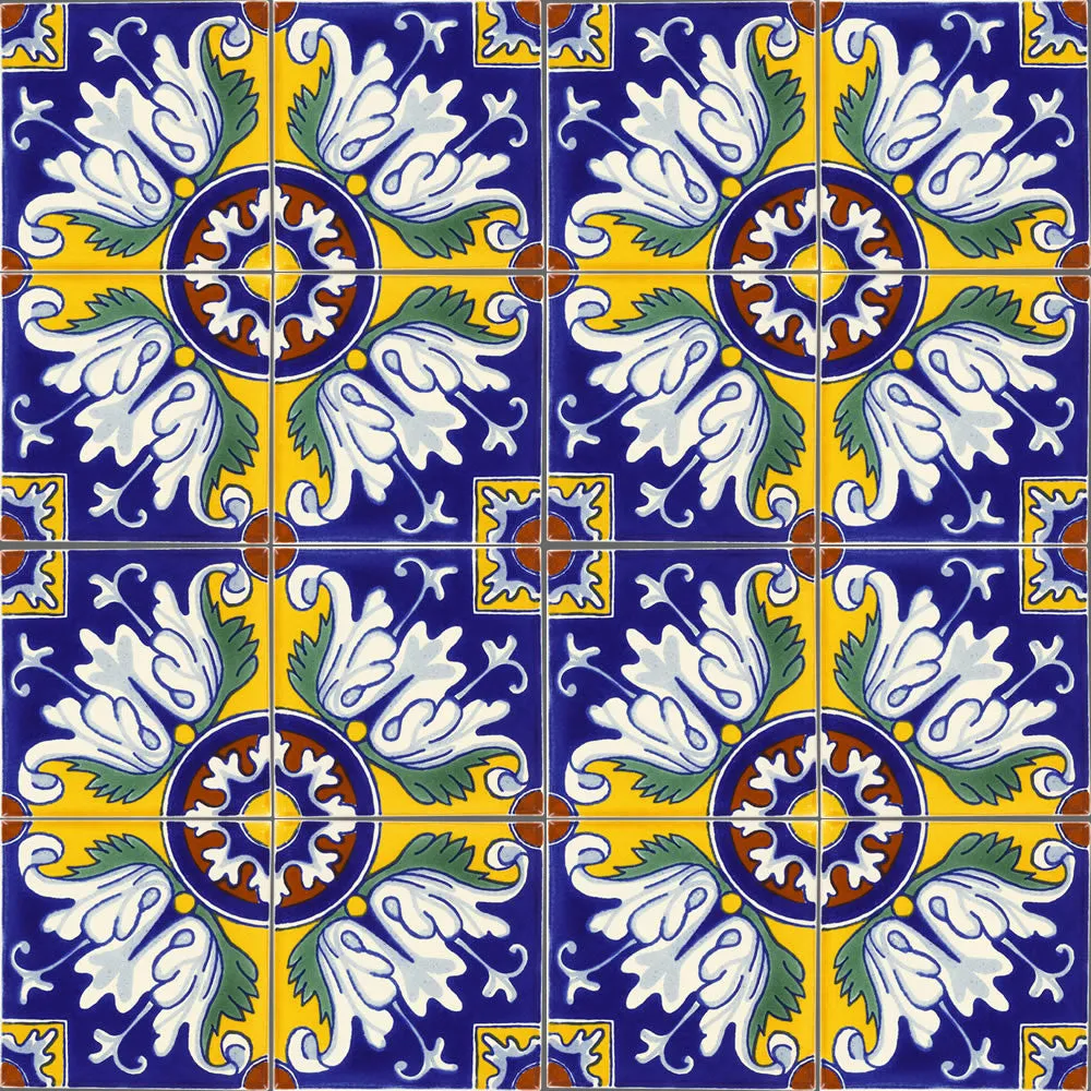 Mexican Talavera Ceramic Decorative Tile:  Romanesco