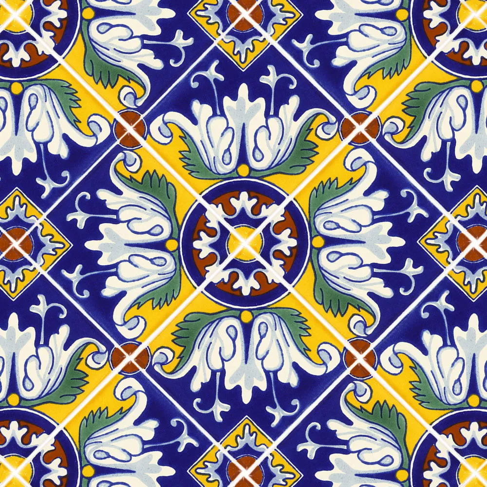 Mexican Talavera Ceramic Decorative Tile:  Romanesco
