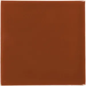 Mexican Talavera Ceramic Solid Tile: Rust