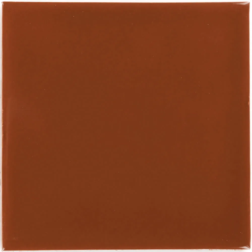 Mexican Talavera Ceramic Solid Tile: Rust