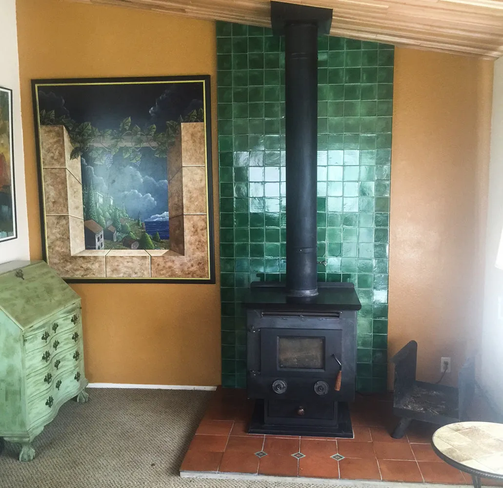 Mexican Talavera Ceramic Solid Tile: Verde Hoja