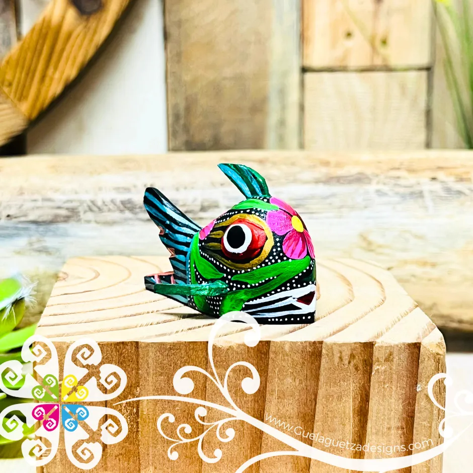Mini Betta Fish Alebrije Handcarve Wood Decoration Figure