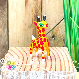 Mini Giraffe Alebrije Handcarve Wood Decoration Figure