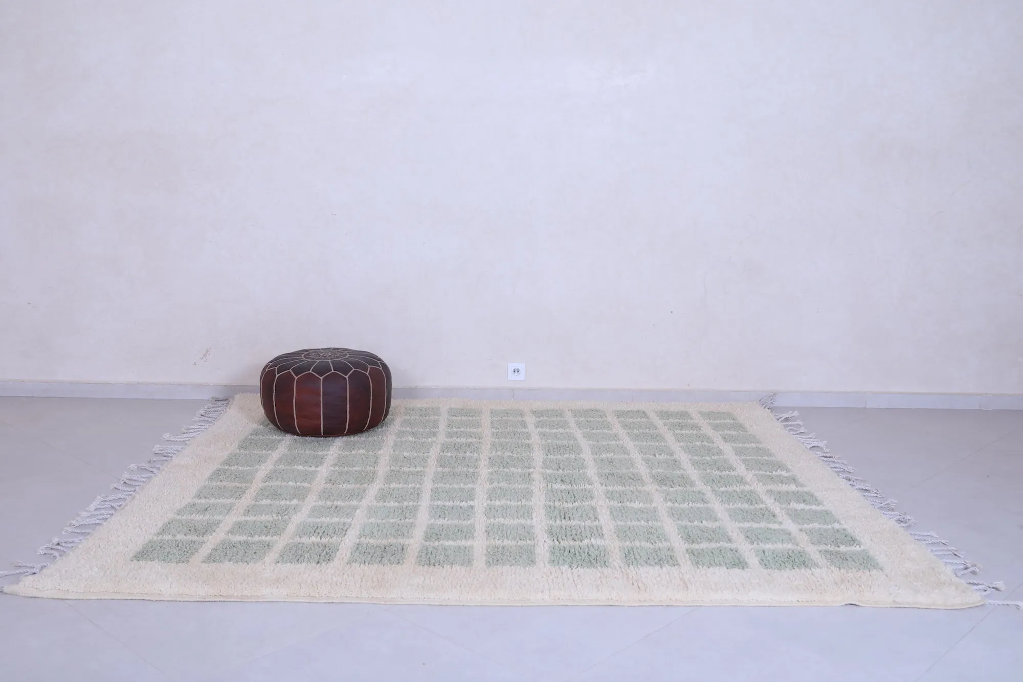 Moroccan rug - Green squares - Custom area rug