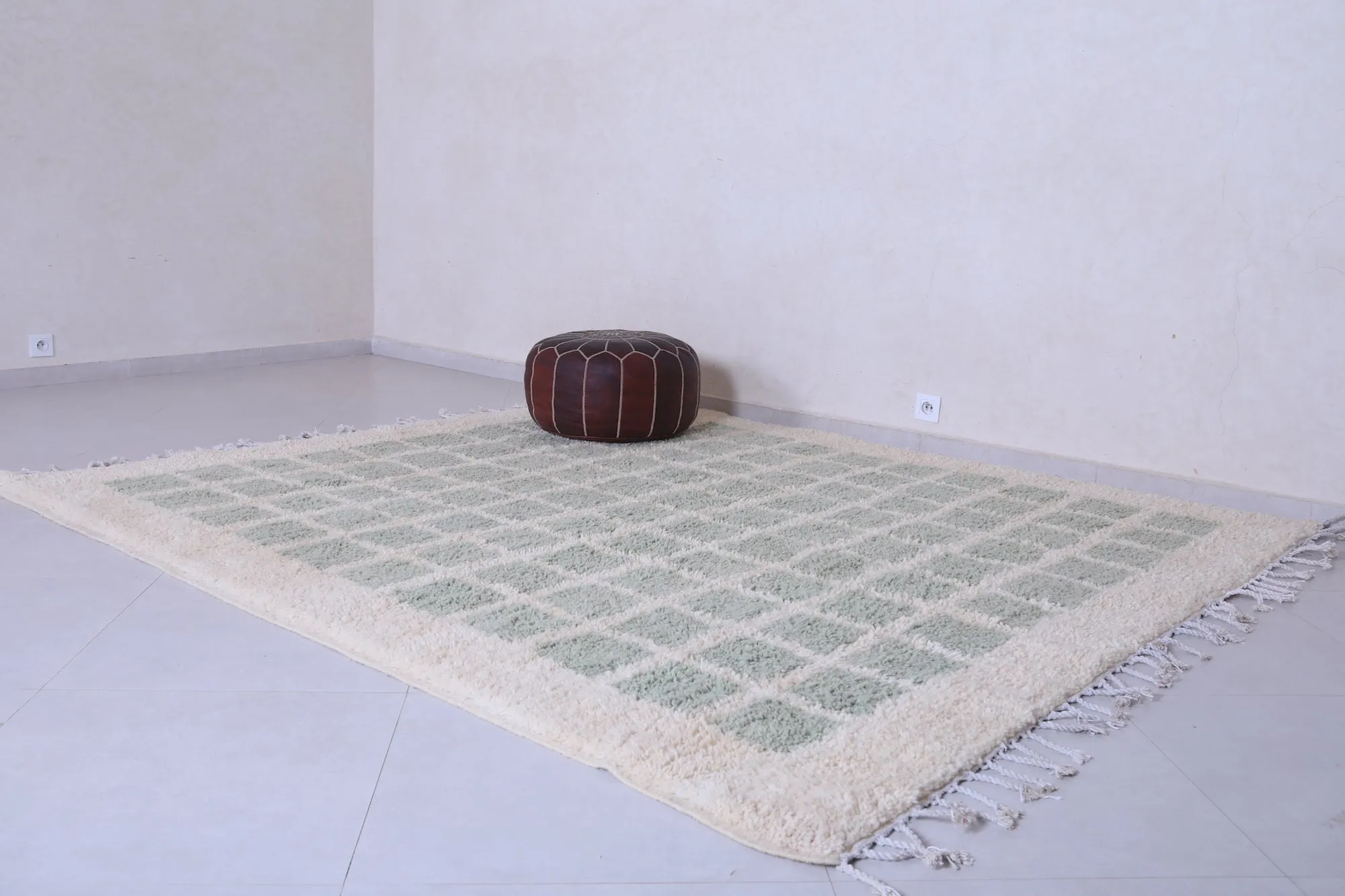 Moroccan rug - Green squares - Custom area rug
