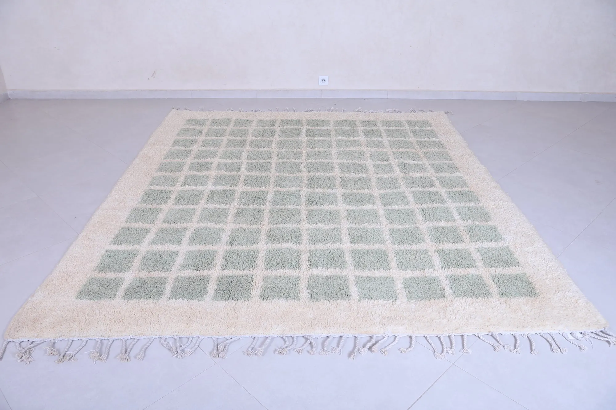 Moroccan rug - Green squares - Custom area rug