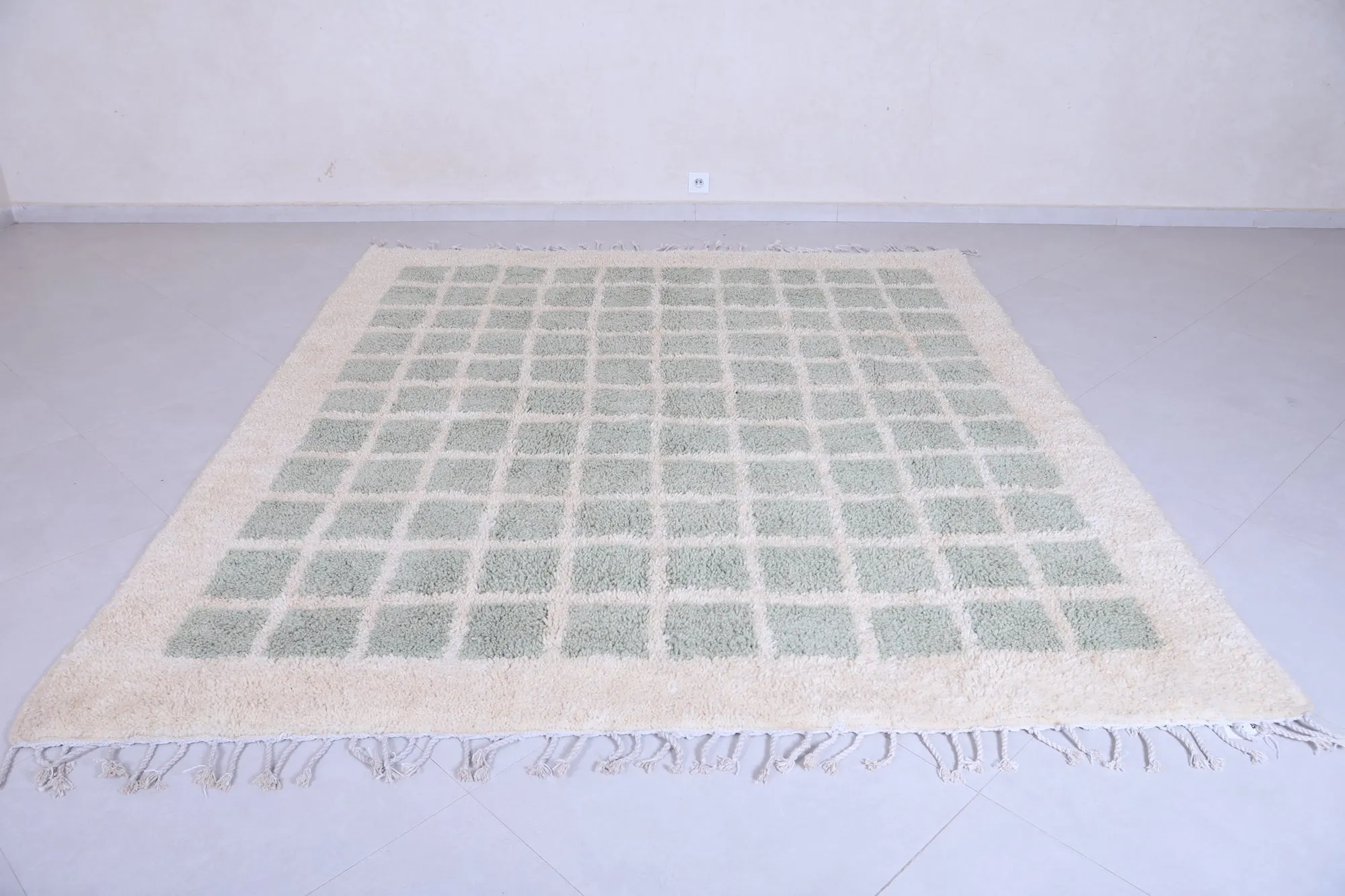 Moroccan rug - Green squares - Custom area rug