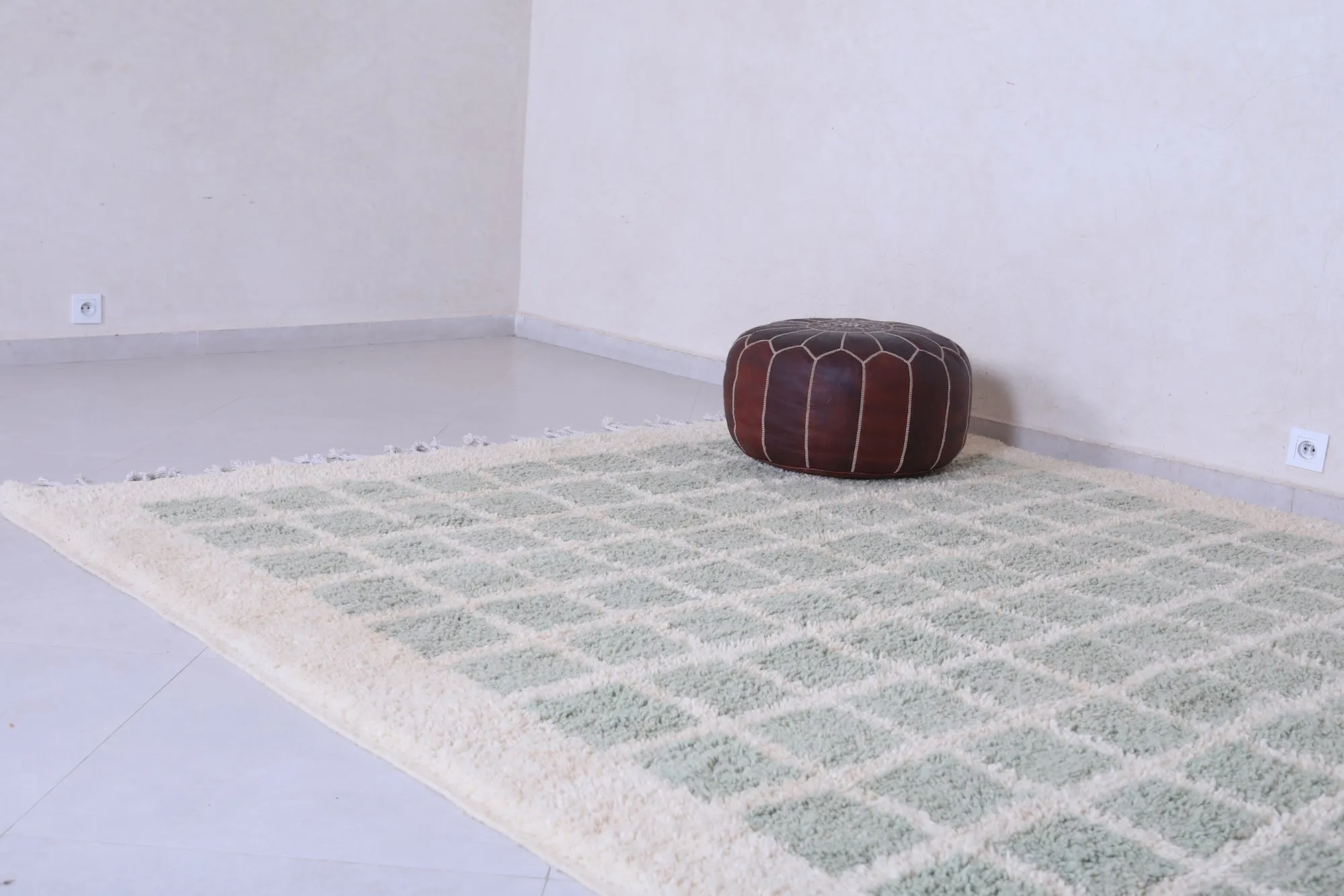 Moroccan rug - Green squares - Custom area rug
