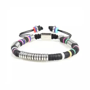 Multicolor & Silver Metal Beads Bracelet