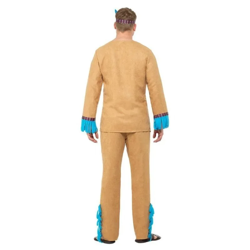 Native American Inspired Warrior Costume, Blue & Brown