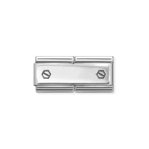 Nomination Composable Double Link Engravable, Double Hexagonal Screws, Silver