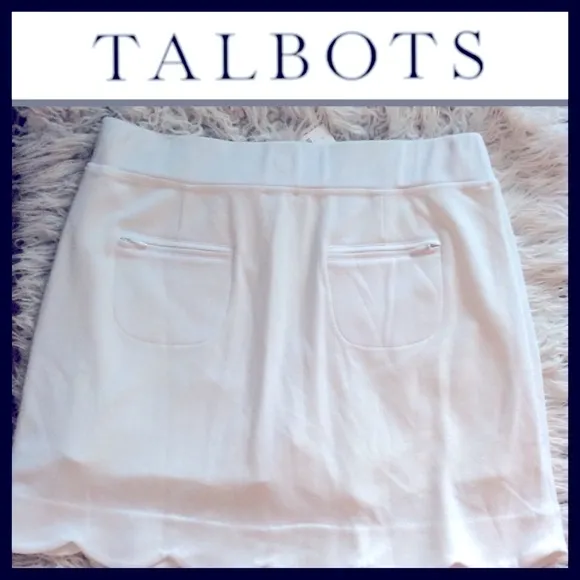 NWT T by Talbots Pique Scallop Edge Skort