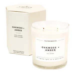 Oakmoss   Amber - Glass Tumbler Soy Candle