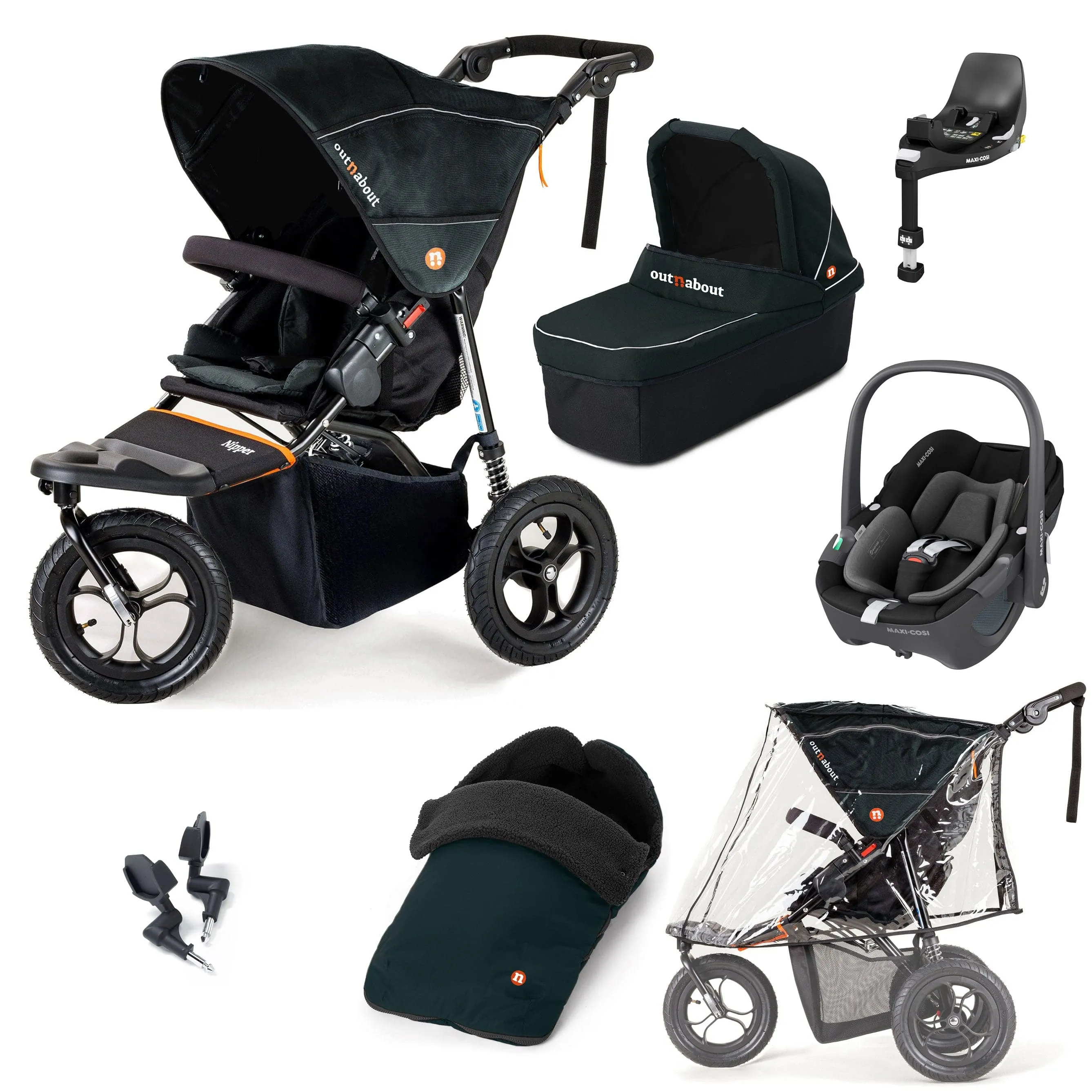 Out n About Nipper Single Maxi-Cosi Essential Kit in Forest Black
