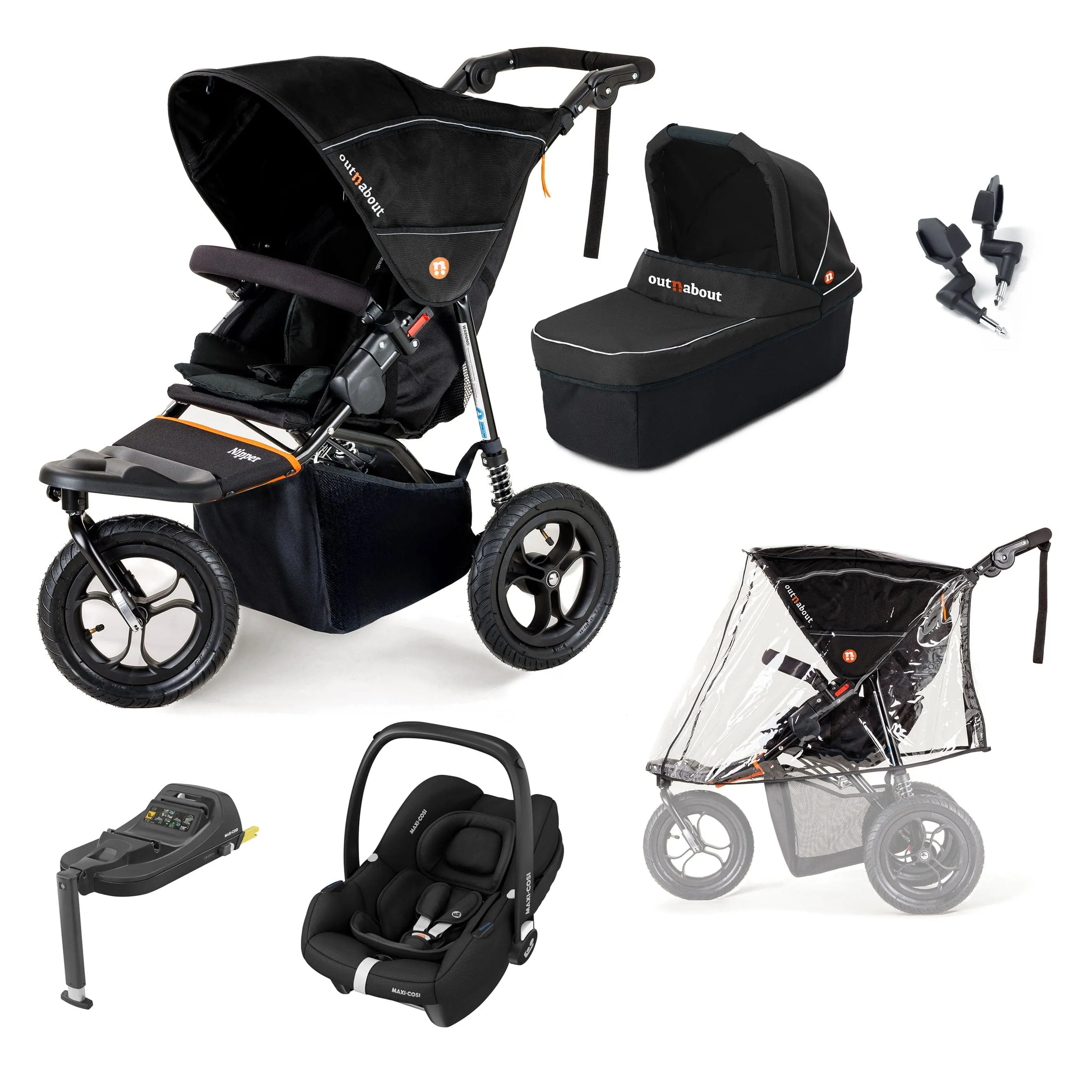 Out n About Nipper Single Maxi-Cosi Starter Kit in Summit Black