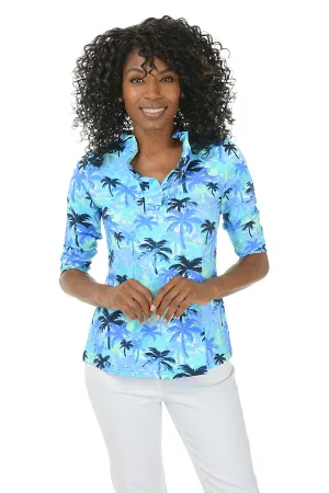 Palm Grove Ruffle Neck UPF50  Top