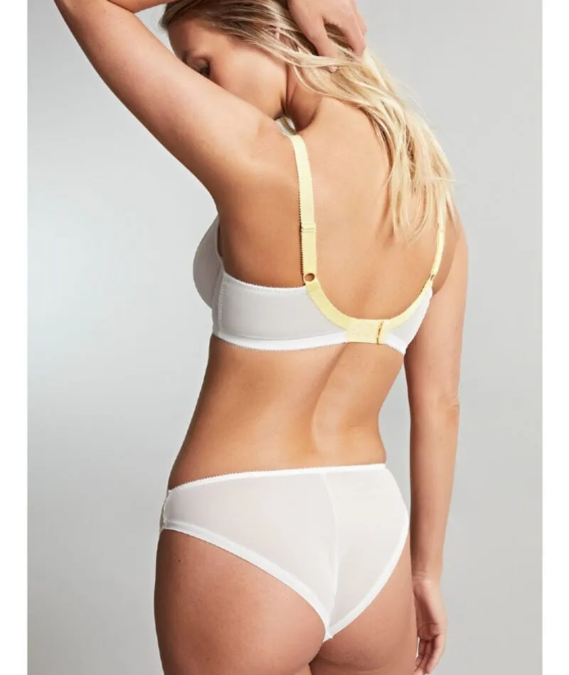 Panache Blossom Brazilian Brief - White / Lemon