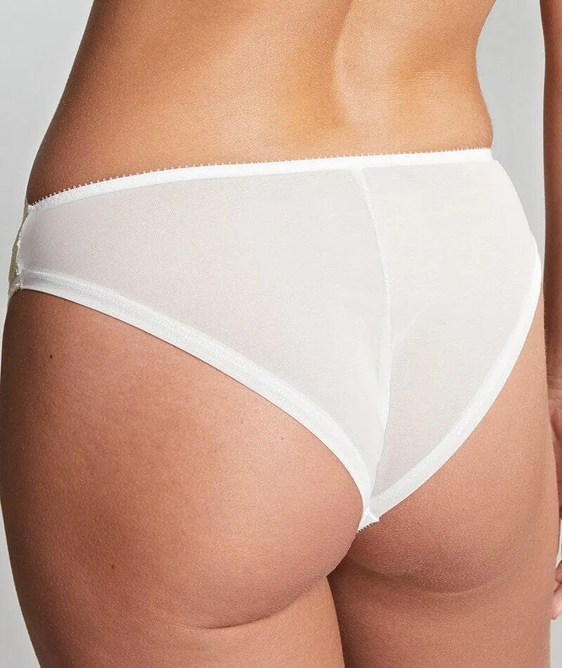 Panache Blossom Brazilian Brief - White / Lemon