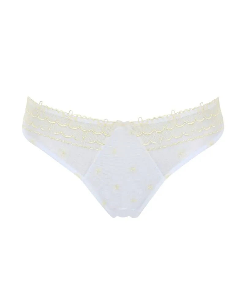 Panache Blossom Brazilian Brief - White / Lemon