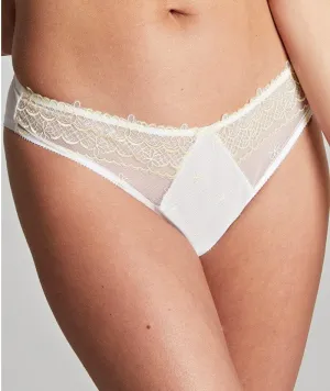 Panache Blossom Brazilian Brief - White / Lemon