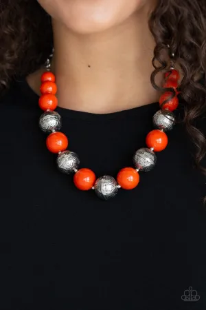 Paparazzi - Floral Fusion - Orange Necklace - Accessories