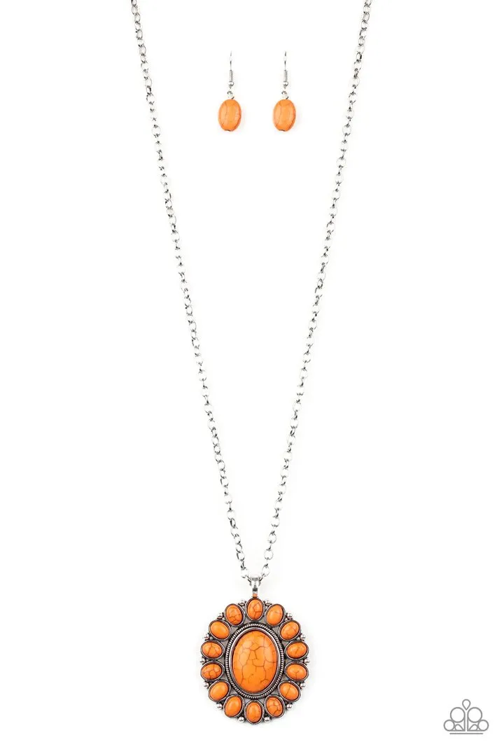Paparazzi Rancho Roamer Necklace Orange & Room To Roam Bracelet Orange Set
