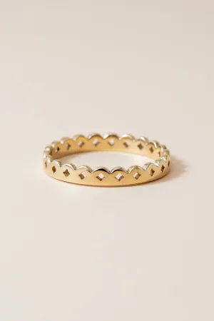 Papel Picado Diamond Cut 14K Band