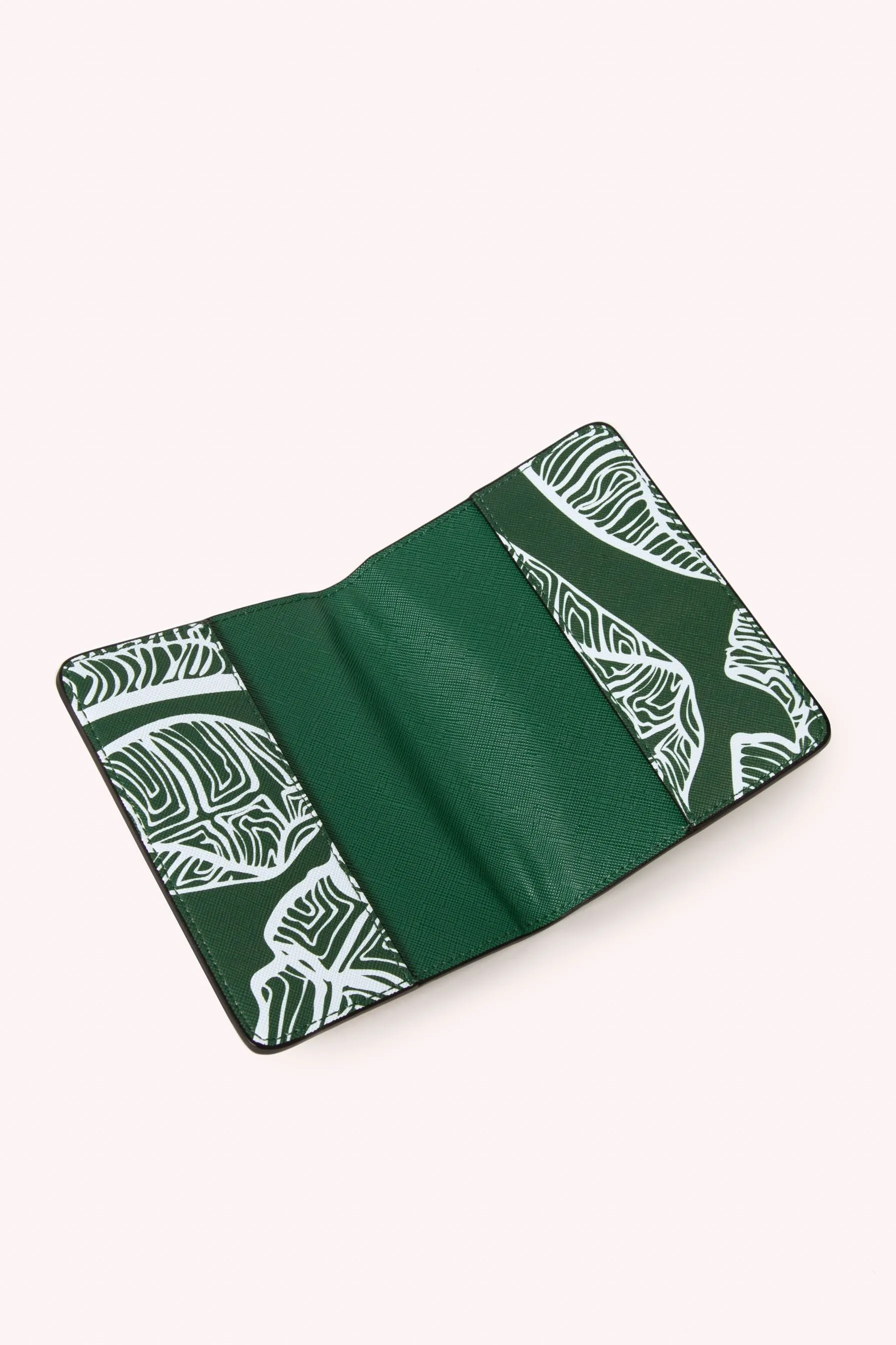 PASSPORT COVER- EMERALD GREEN BANANA LEAVES