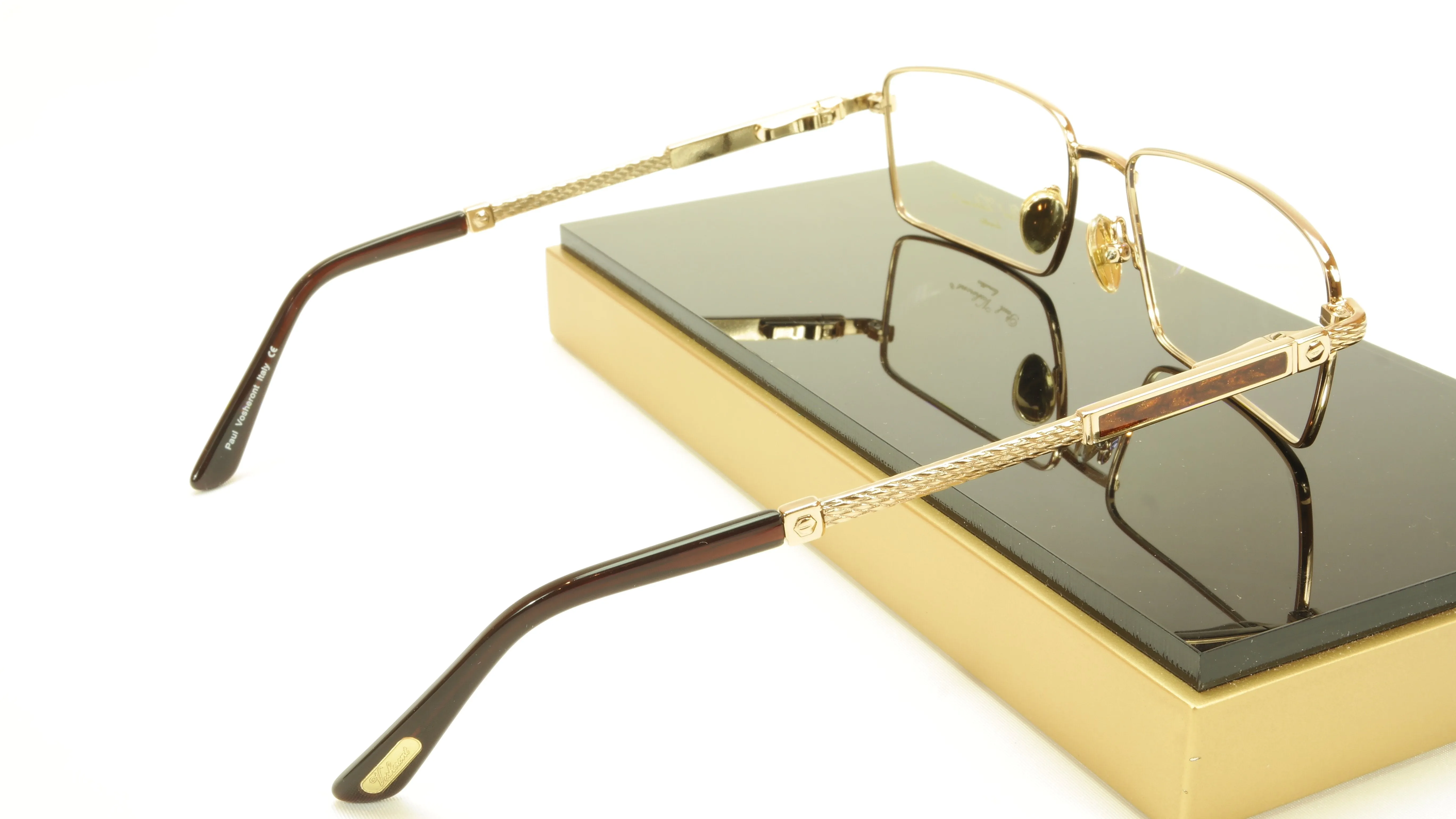 Paul Vosheront PV368 C1 23KT Gold Plated Eyeglasses Frame Italy Made
