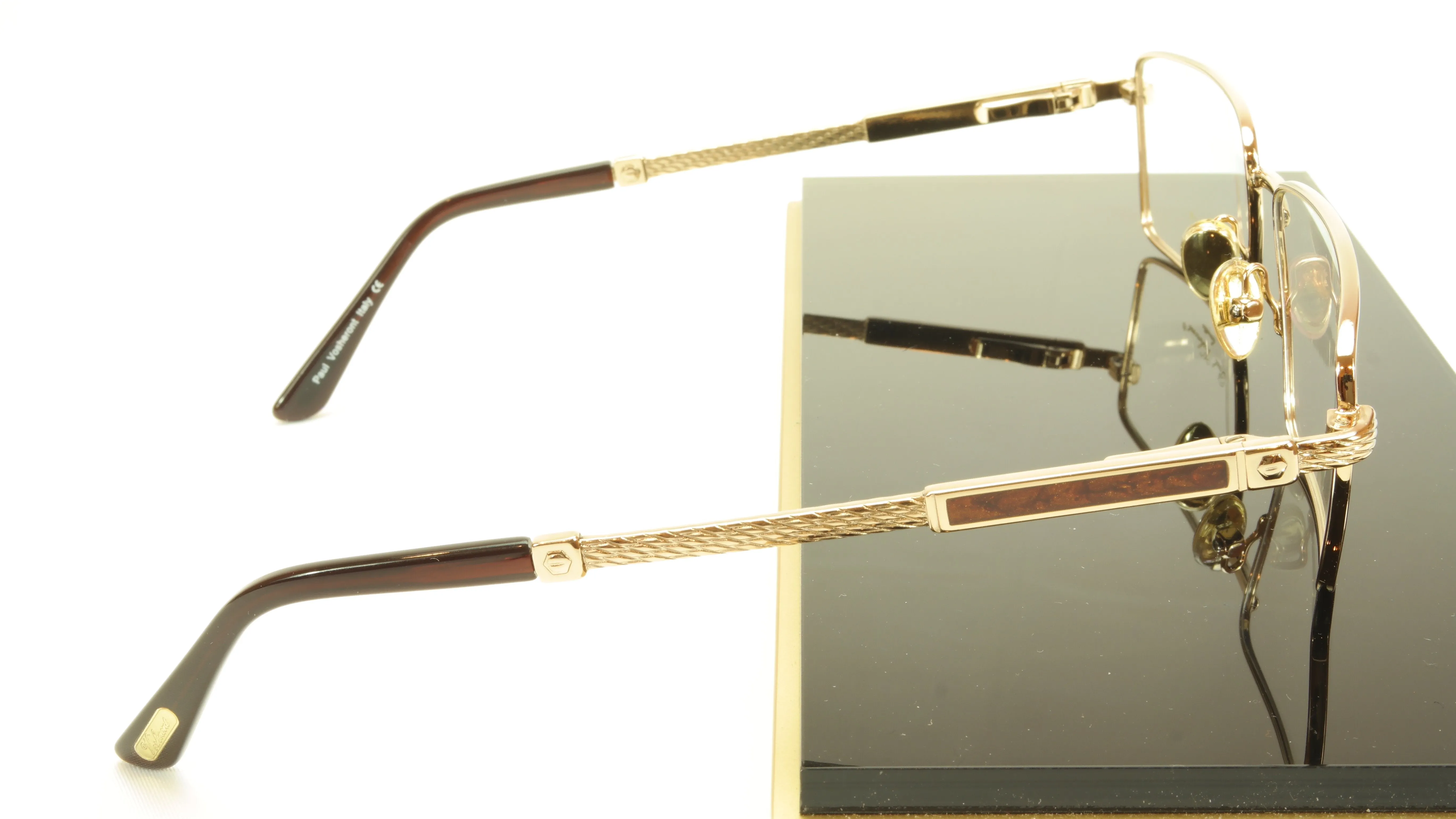 Paul Vosheront PV368 C1 23KT Gold Plated Eyeglasses Frame Italy Made