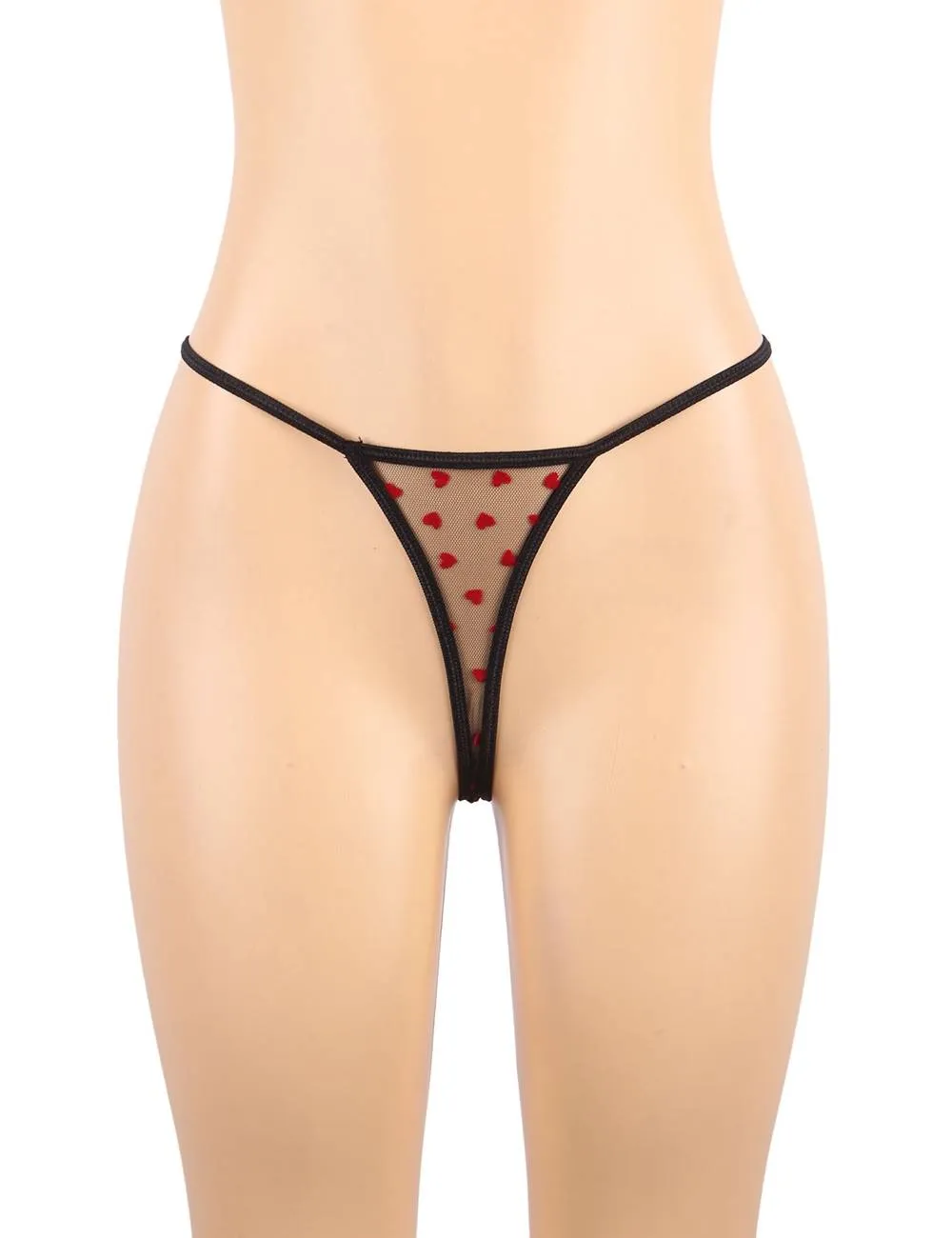 Peach Heart Lace Ruffled Open Cup Garter Sexy Bra Set Farawlaya Egypt