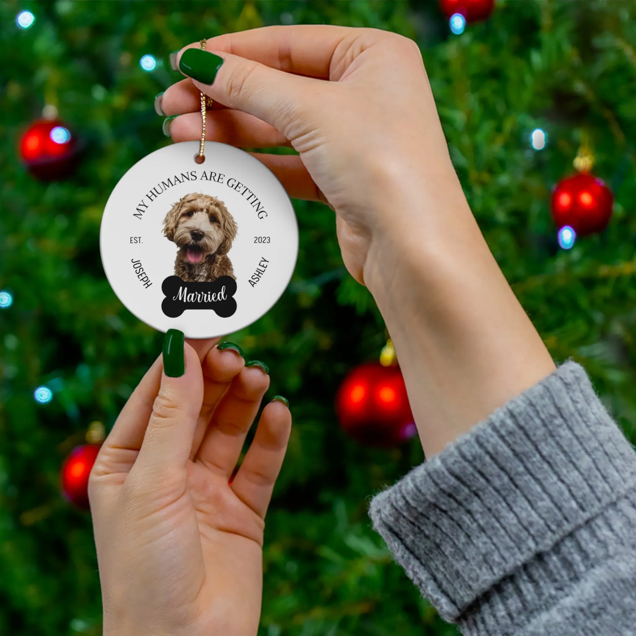 Personalized My Humans Are Getting Married Ornament