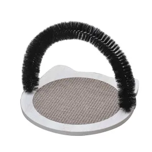 Petpals Wooden Cat Brush Scratching Pad with Arch Cat Groomer