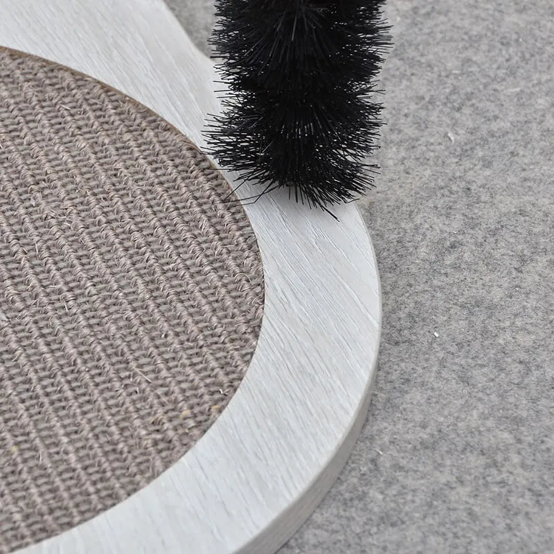 Petpals Wooden Cat Brush Scratching Pad with Arch Cat Groomer