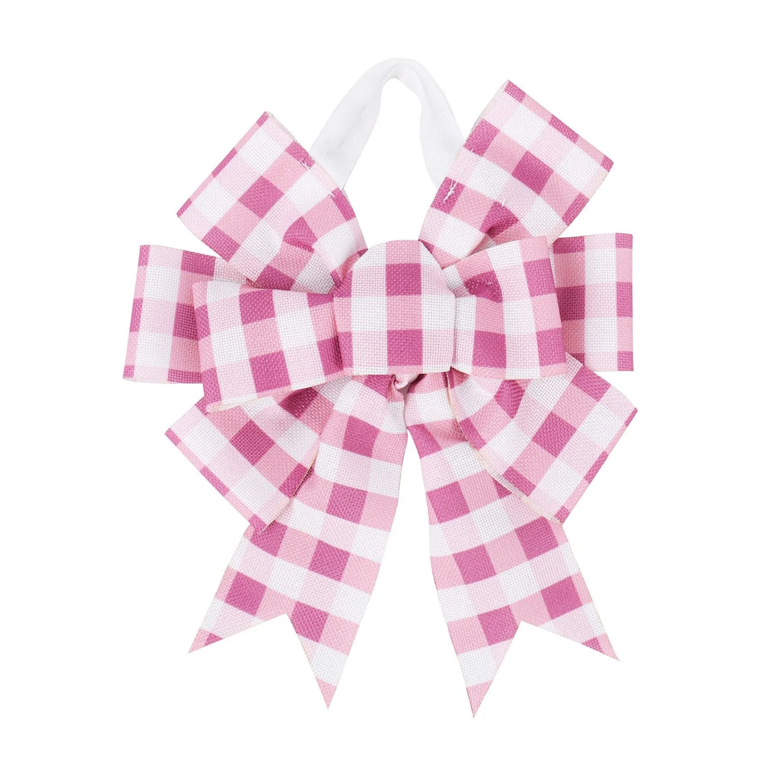 Pink Plaid Door Tag Bow,2dtb225