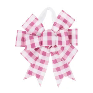 Pink Plaid Door Tag Bow,2dtb225