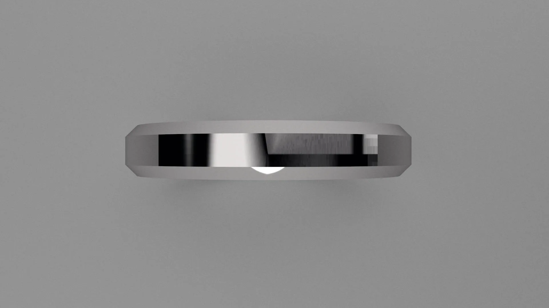 Polished Sterling Silver 4mm Beveled Edge Wedding Band