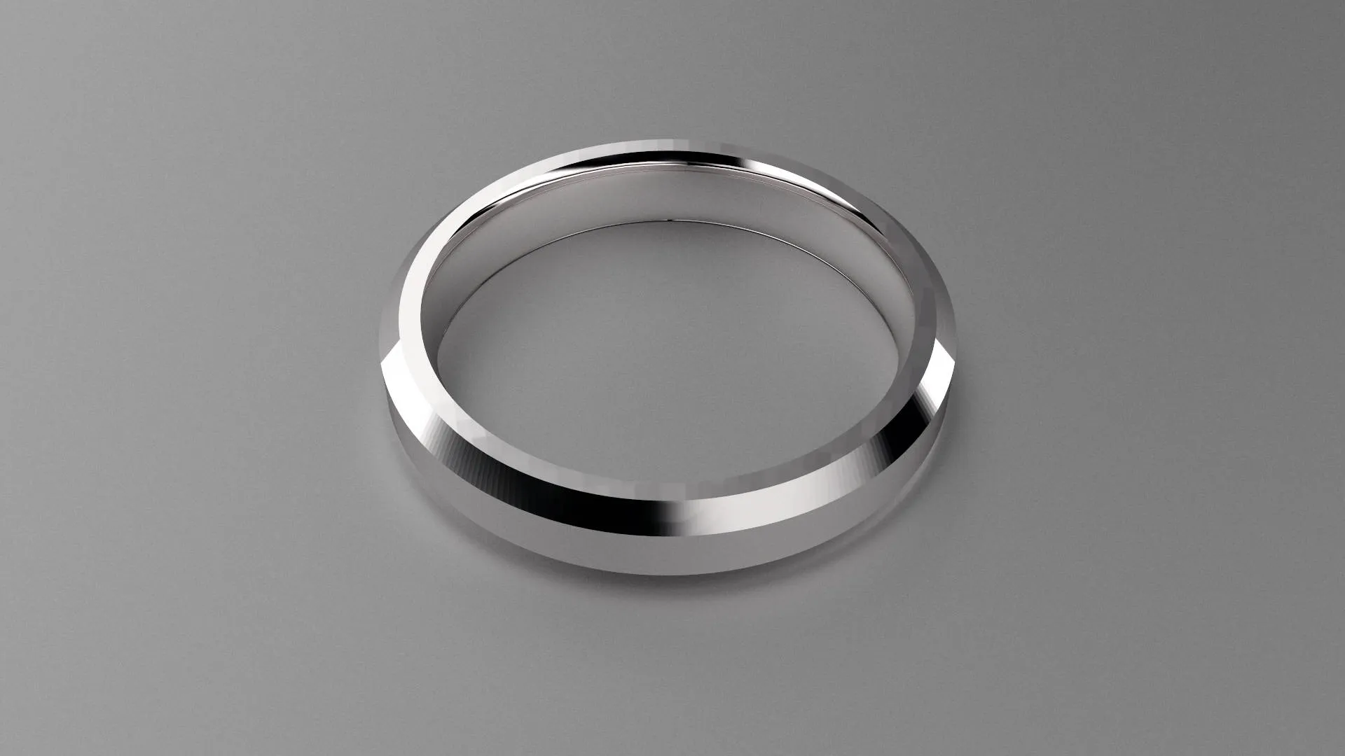 Polished Sterling Silver 4mm Beveled Edge Wedding Band